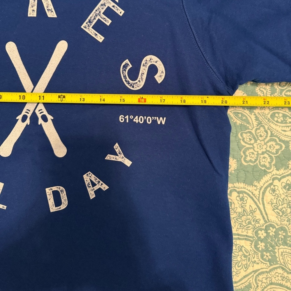 Apres All Day Cobalt Blue Graphic Sweatshirt - M - Picture 3 of 5